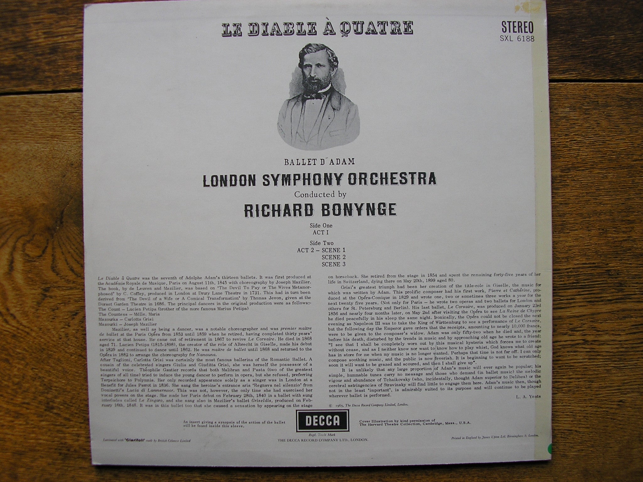 ADAM: LE DIABLE A QUATRE     LONDON SYMPHONY / BONYNGE     SXL 6188