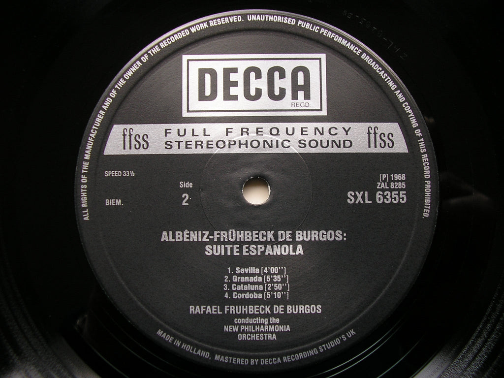 ALBENIZ: SUITE ESPANOLA       DE BURGOS / NEW PHILHARMONIA      SXL 6355