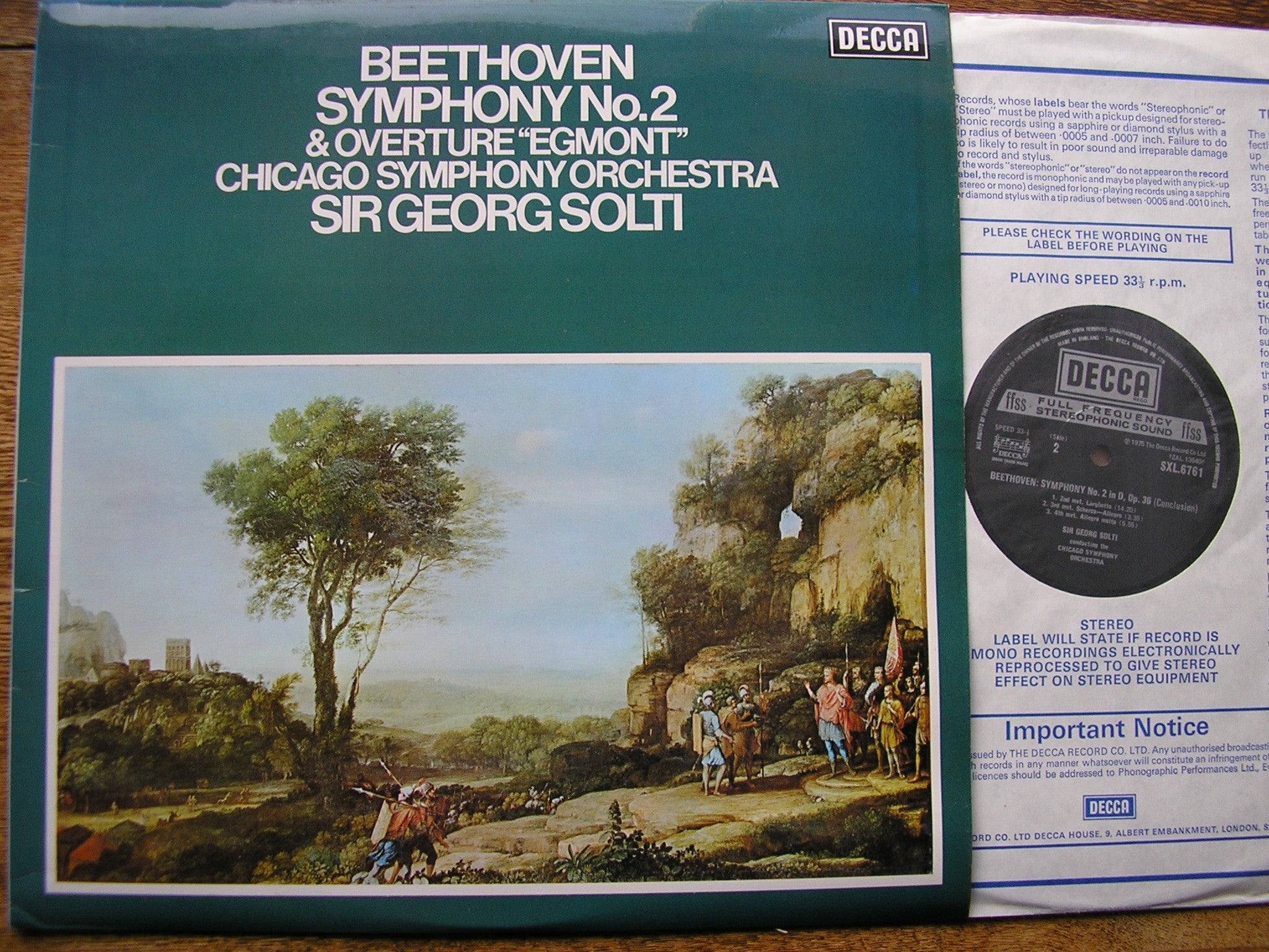 SXL 6761 BEETHOVEN: SYMPHONY No. 2 / EGMONT Overture SOLTI / CHICAGO SYMPHONY