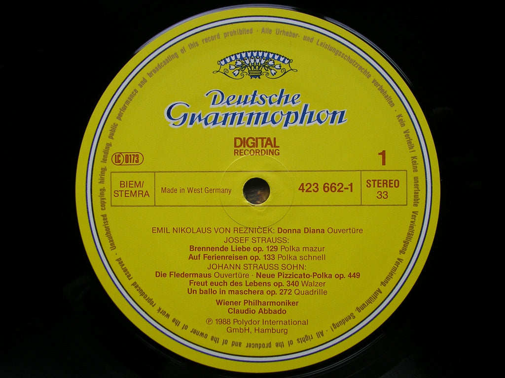 NEW YEAR'S CONCERT 1988   ABBADO / VIENNA PHILHARMONIC  423 662