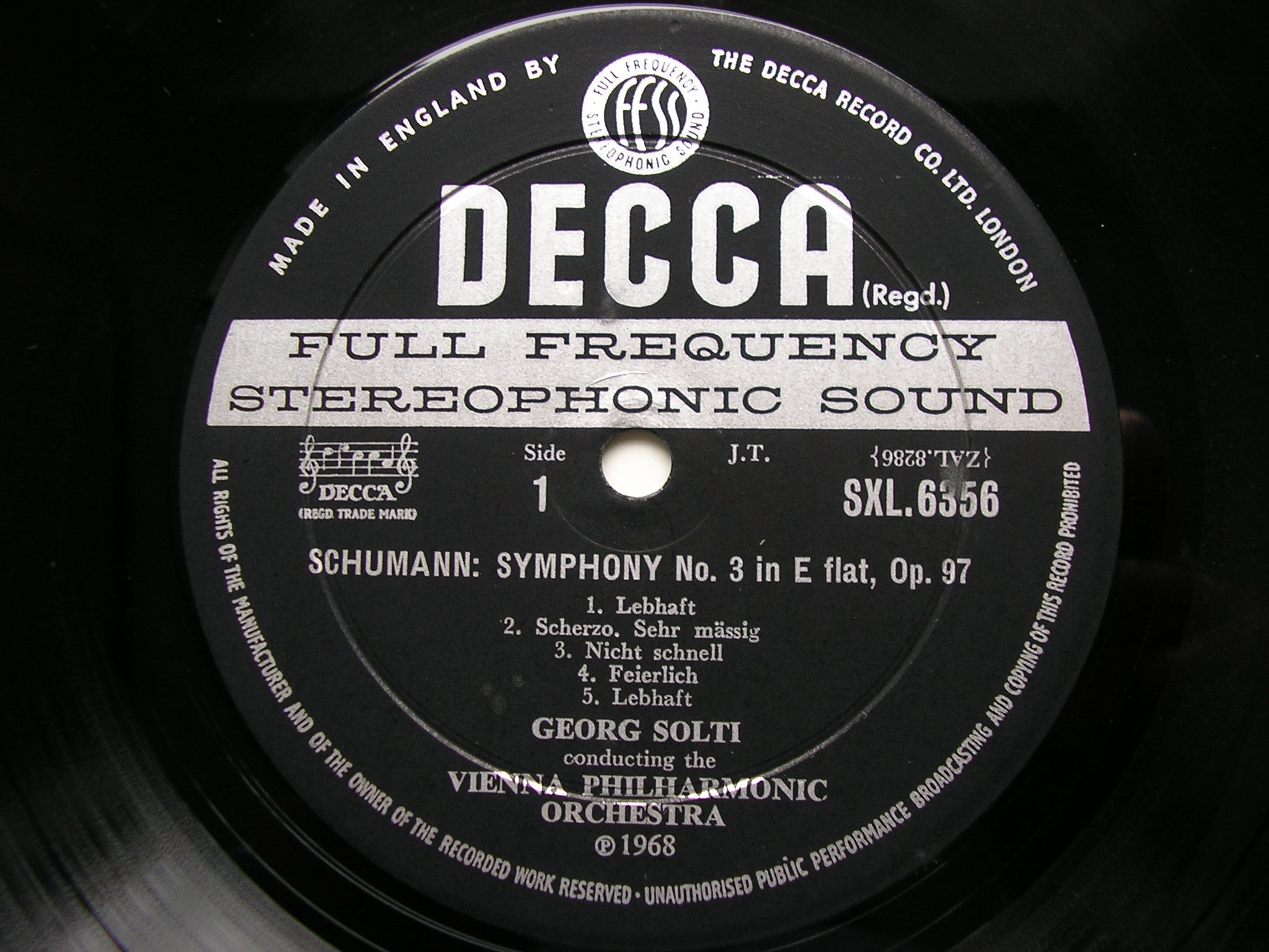 SCHUMANN: THE SYMPHONIES / OVERTURE, SCHERZO & FINALE / OVERTURE Julius Caesar   SOLTI / VIENNA PHILHARMONIC  Decca 3 LP