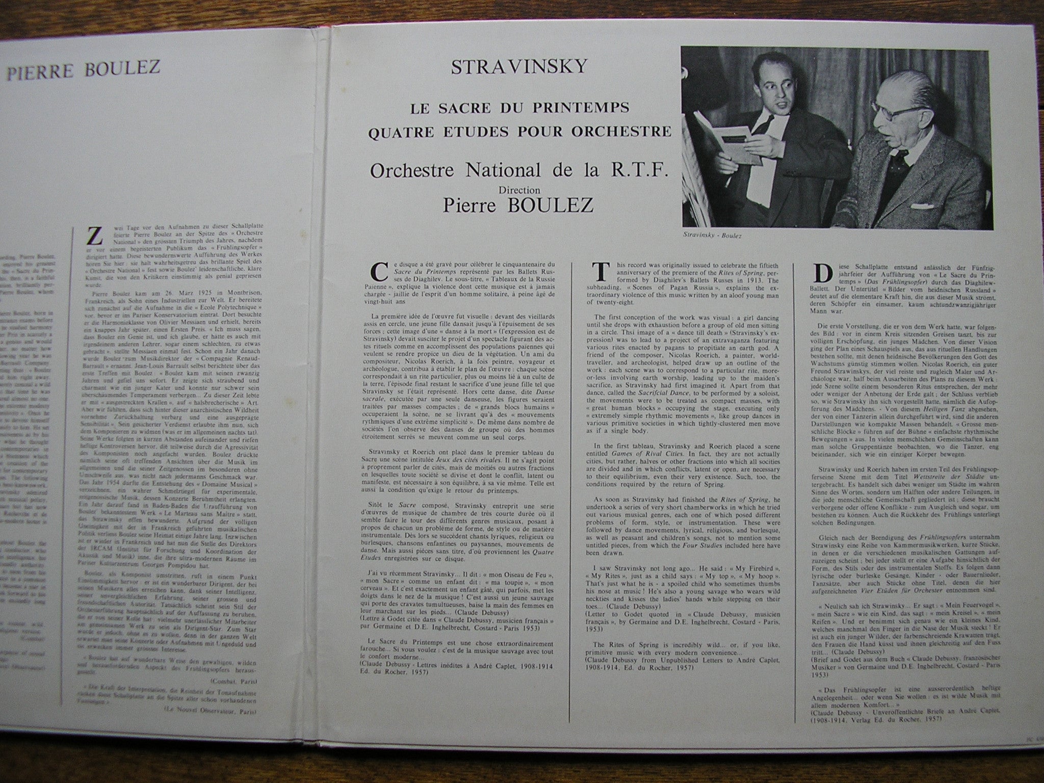 STRAVINSKY: THE RITE OF SPRING / 4 ETUDES FOR ORCHESTRA   BOULEZ / FNRO  FC430