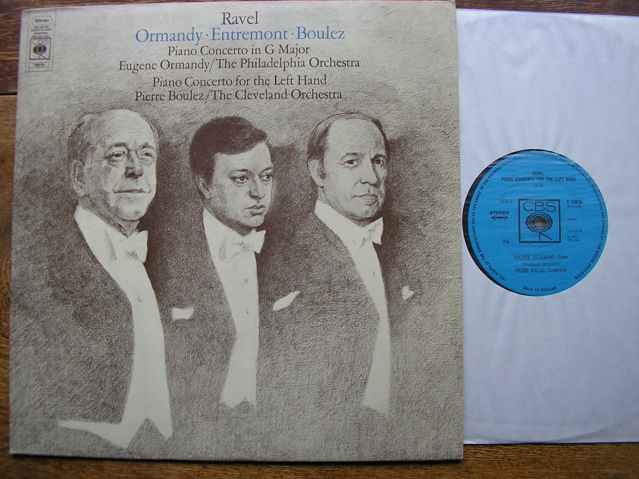 RAVEL: THE PIANO CONCERTOS  ENTREMONT / PHILADELPHIA / ORMANDY / CLEVELAND / BOULEZ   73070