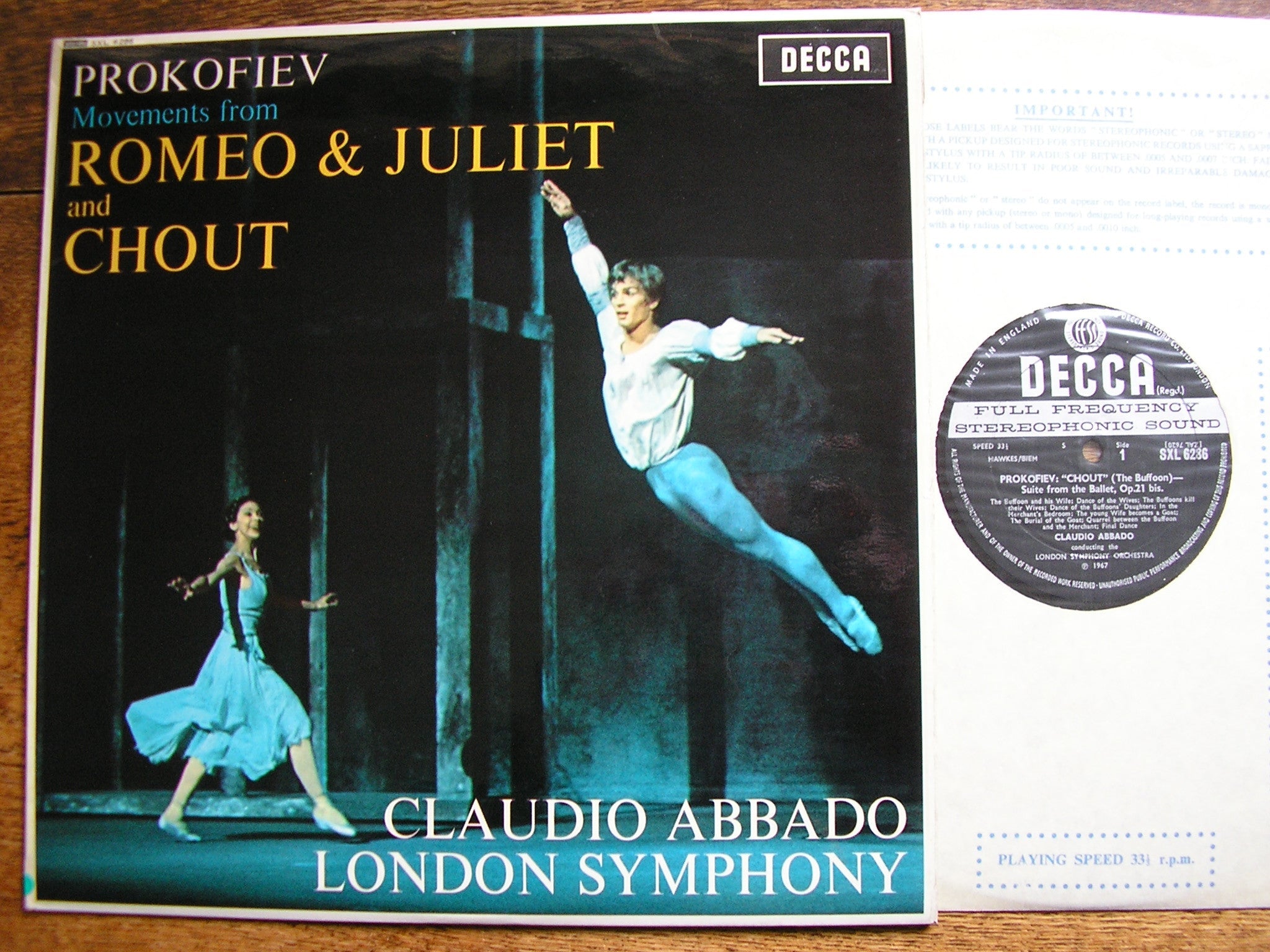 PROKOFIEV: ROMEO & JULIET / CHOUT      LONDON SYMPHONY / ABBADO      SXL 6286
