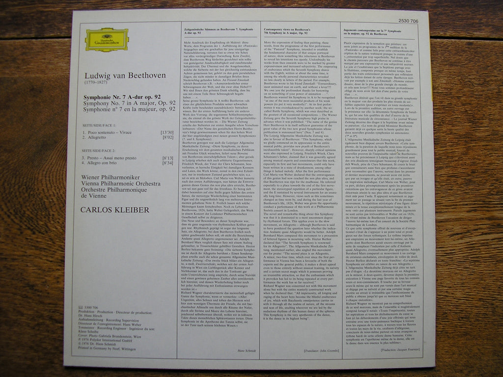 BEETHOVEN: SYMPHONY No. 5  KLEIBER / VIENNA PHILHARMONIC   2530 516