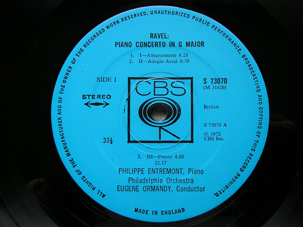 RAVEL: THE PIANO CONCERTOS  ENTREMONT / PHILADELPHIA / ORMANDY / CLEVELAND / BOULEZ   73070