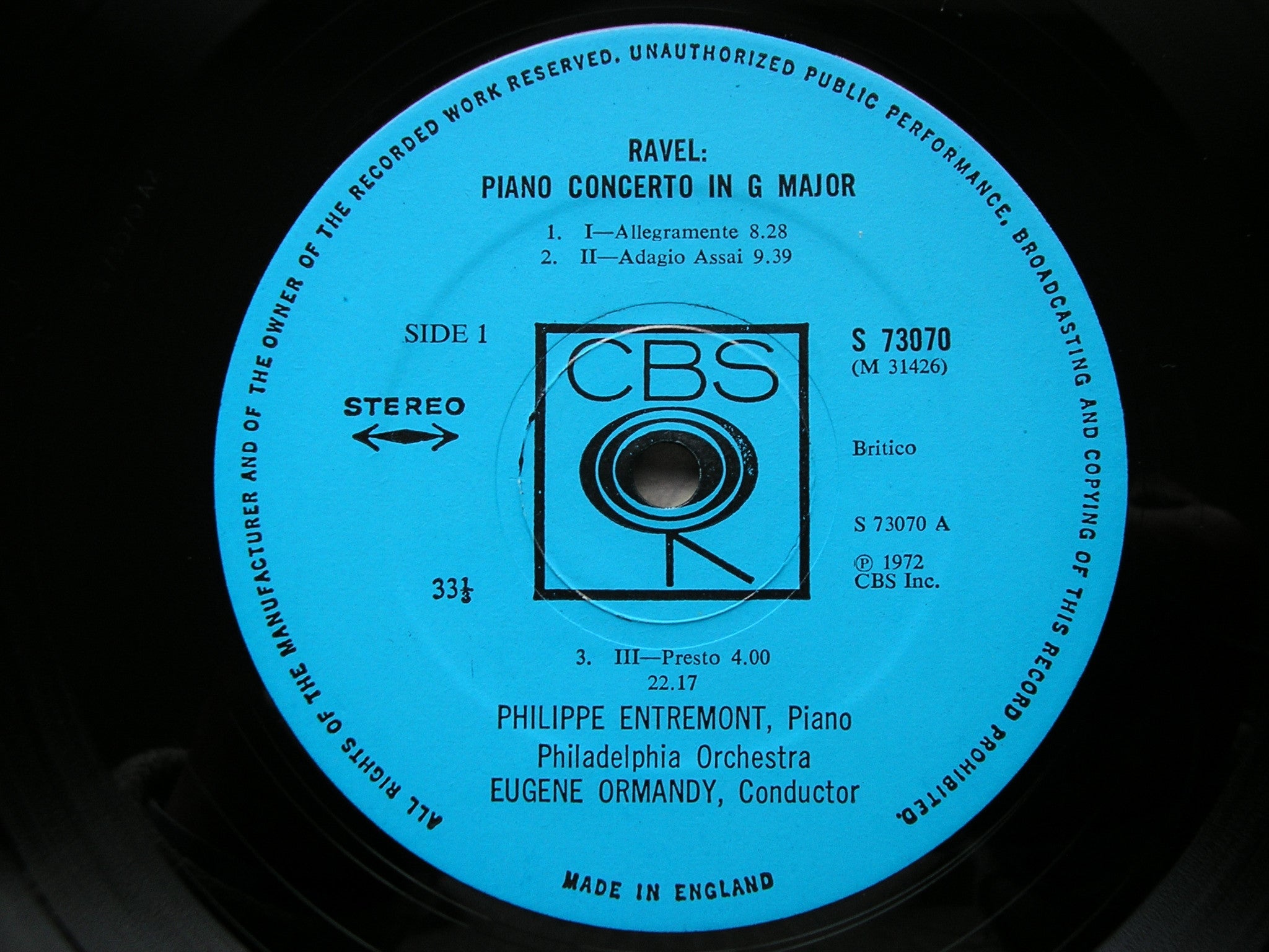 RAVEL: THE PIANO CONCERTOS  ENTREMONT / PHILADELPHIA / ORMANDY / CLEVELAND / BOULEZ   73070