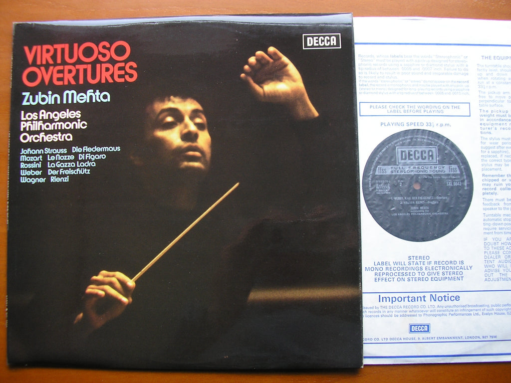 SXL 6643 VIRTUOSO OVERTURES: WAGNER / WEBER / ROSSINI / MOZART / STRAUSS MEHTA / LOS ANGELES PHILHARMONIC