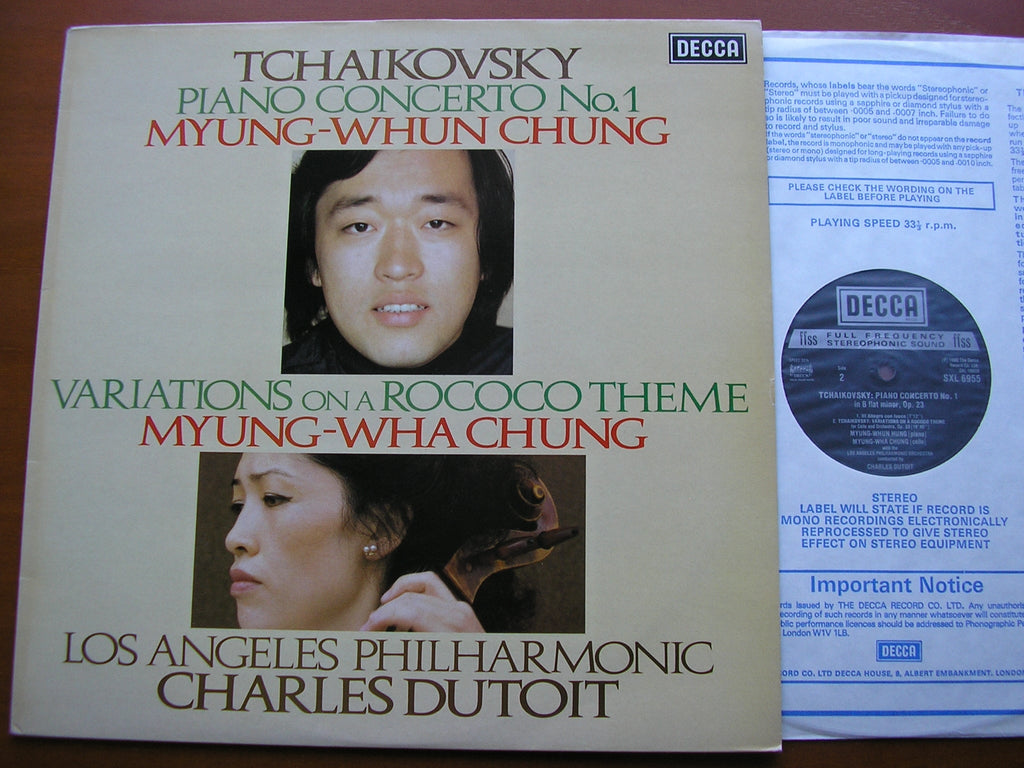 SXL 6955 TCHAIKOVSKY: PIANO CONCERTO No. 1 / VIOLIN CONCERTO MYUNG-WHUN CHUNG / MYUNG-WHA CHUNG / LAPO / DUTOIT