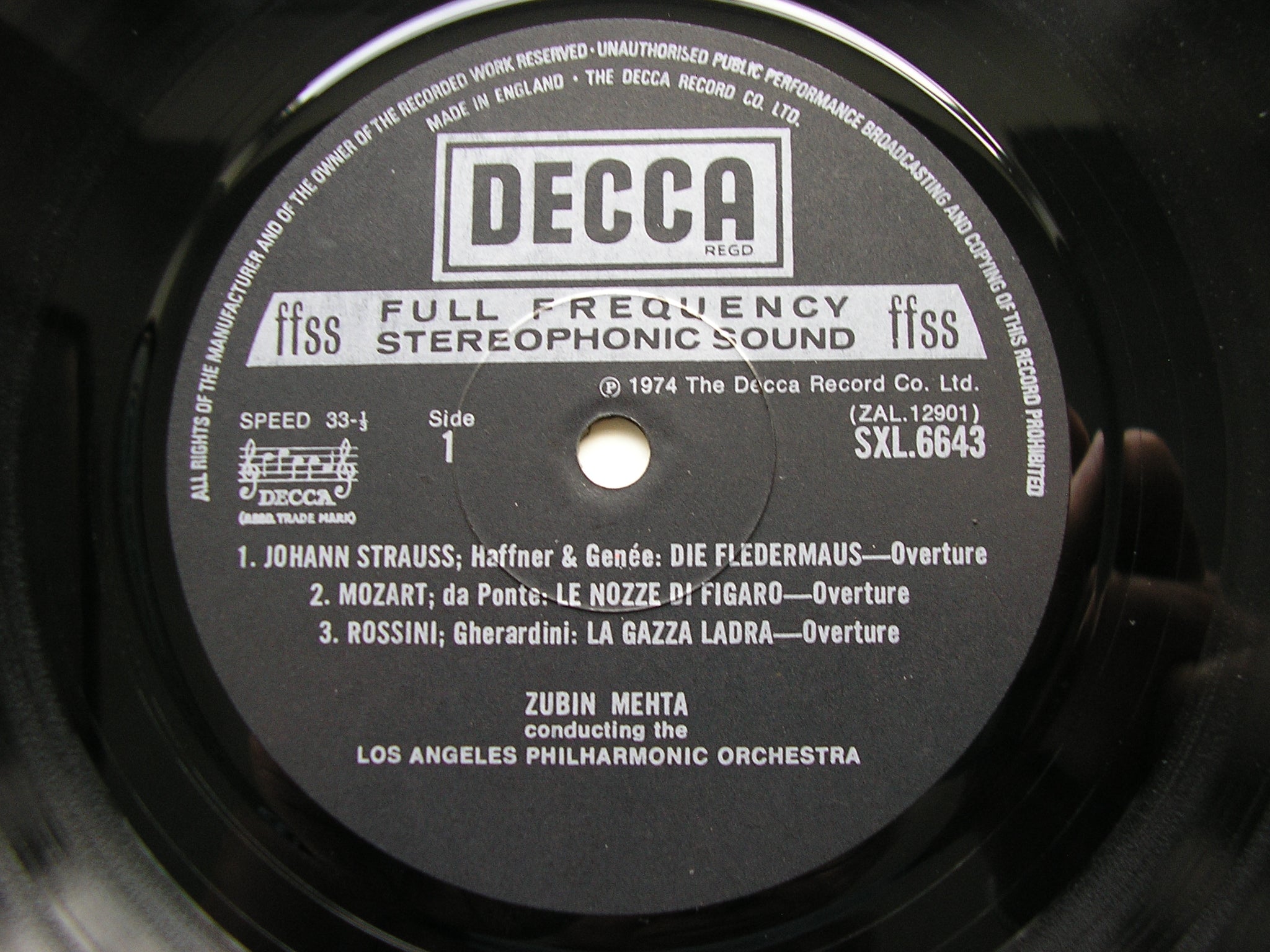 SXL 6643 VIRTUOSO OVERTURES: WAGNER / WEBER / ROSSINI / MOZART / STRAUSS MEHTA / LOS ANGELES PHILHARMONIC