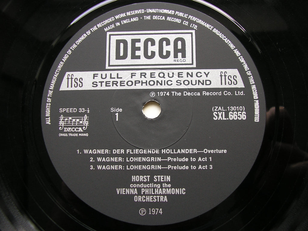 SXL 6656 WAGNER: OVERTURE / PRELUDES STEIN / VIENNA PHILHARMONIC