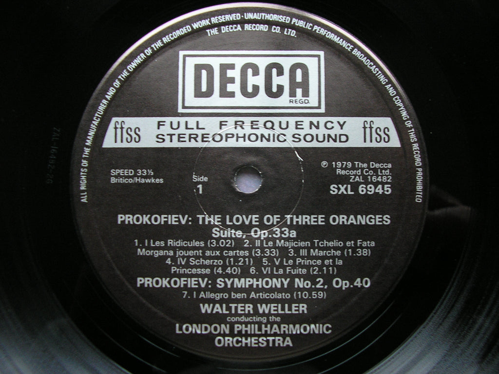 PROKOFIEV: THE SEVEN SYMPHONIES   WELLER / LONDON SYMPHONY / LONDON PHILHARMONIC  Decca 6LP