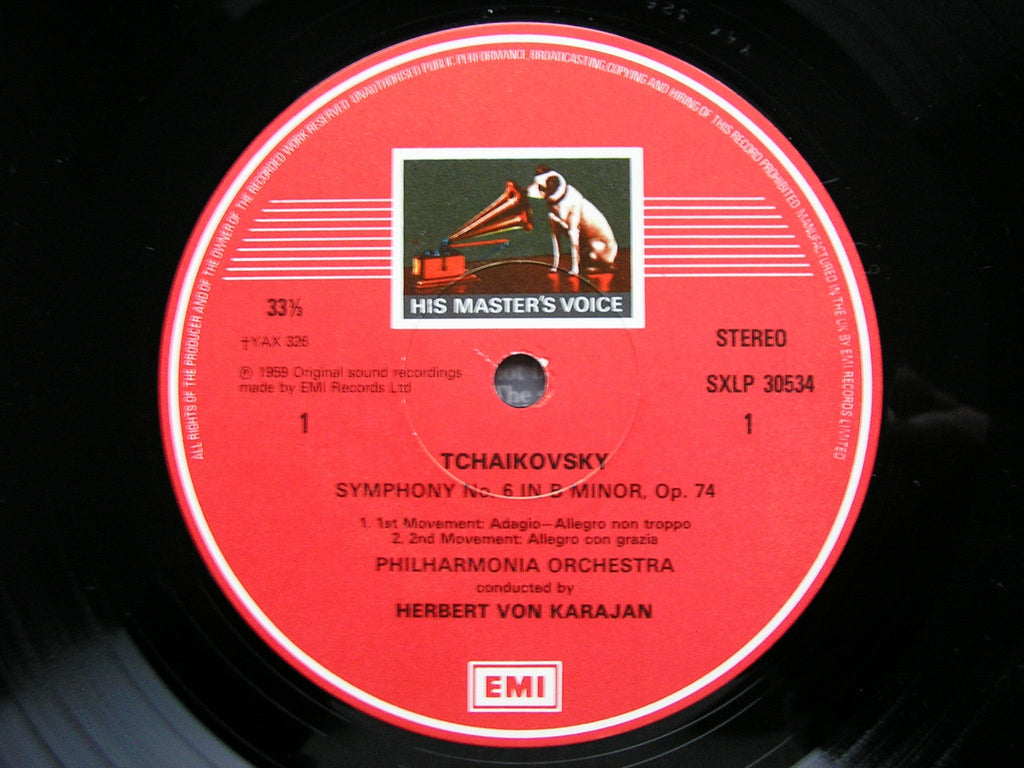 SXLP 30534 TCHAIKOVSKY: SYMPHONY No. 6 KARAJAN / PHILHARMONIA ORCHESTRA