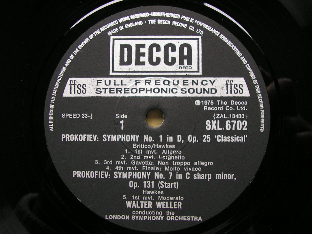 PROKOFIEV: THE SEVEN SYMPHONIES   WELLER / LONDON SYMPHONY / LONDON PHILHARMONIC  Decca 6LP