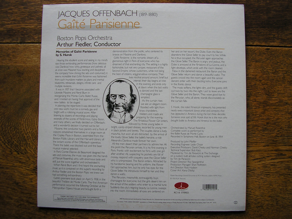 OFFENBACH: GAITE PARISIENNE  FIEDLER / BOSTON POPS   CHESKY RC 110