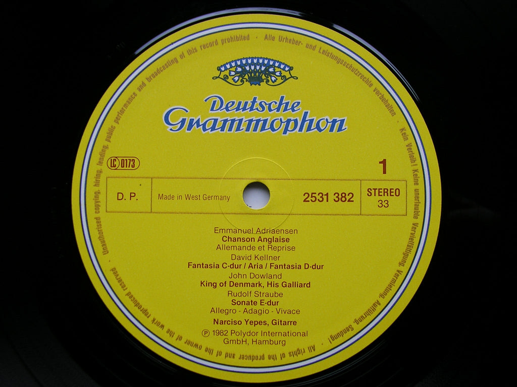 GUITAR MUSIC OF FIVE CENTURIES   NARCISO YEPES   2531 382
