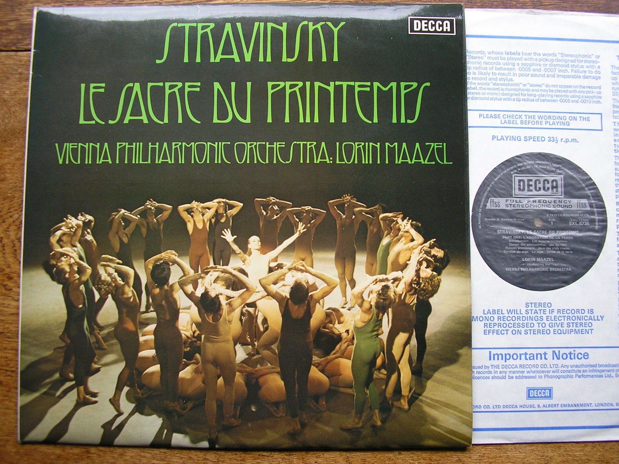 SXL 6735 STRAVINSKY: THE RITE OF SPRING MAAZEL / VIENNA PHILHARMONIC