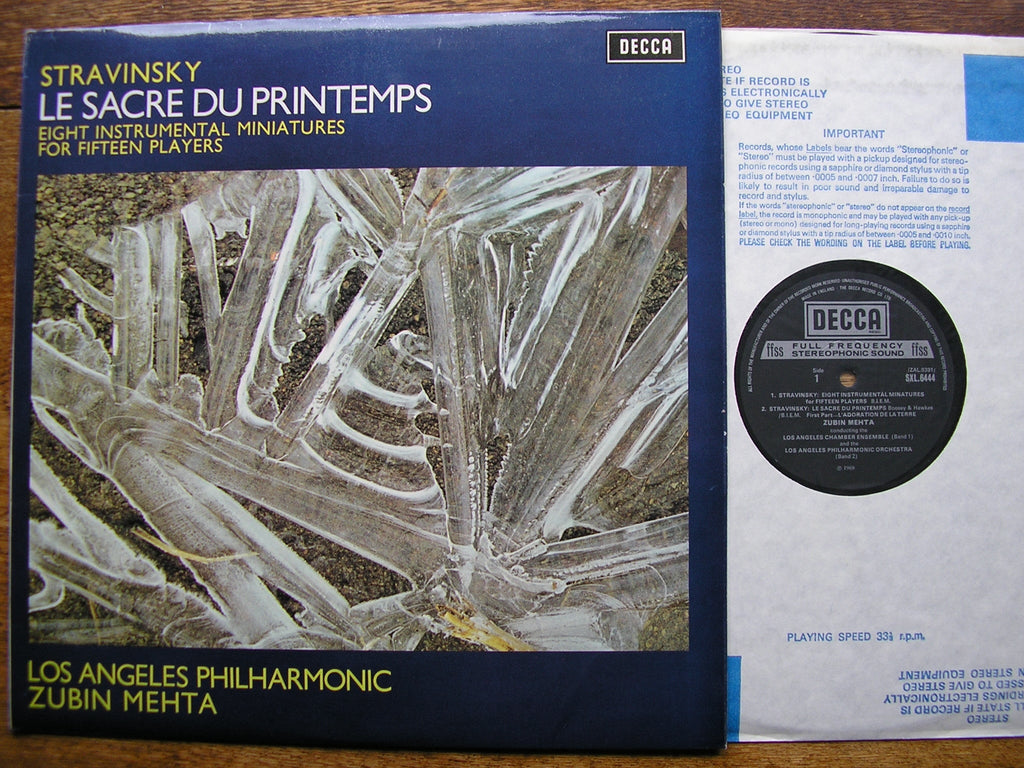 STRAVINSKY: THE RITE OF SPRING / EIGHT INSTRUMENTAL MINIATURES     MEHTA / LOS ANGELES PHILHARMONIC   SXL 6444