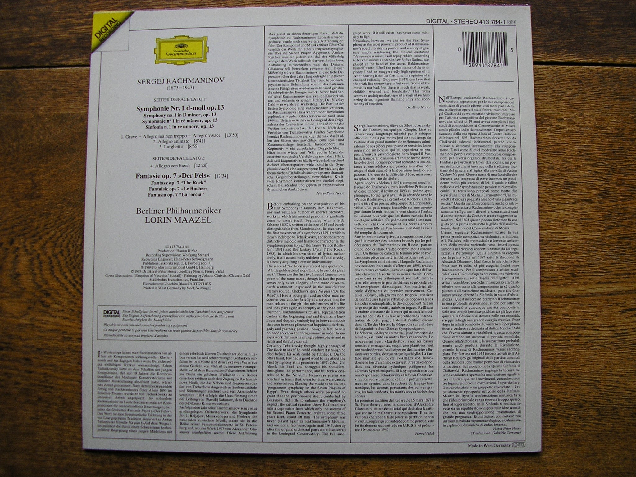 RACHMANINOV: THE SYMPHONIES / THE ROCK / THE ISLE OF THE DEAD    MAAZEL / BERLIN PHILHARMONIC   2532 102