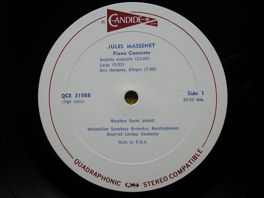 MASSENET: PIANO CONCERTO / SAINT-SAENS: FANTASY 'AFRICA' / GOUNOD: FANTASY   DOSSE / WESTPHALIAN SYMPHONY / LANDAU  QCE 31088