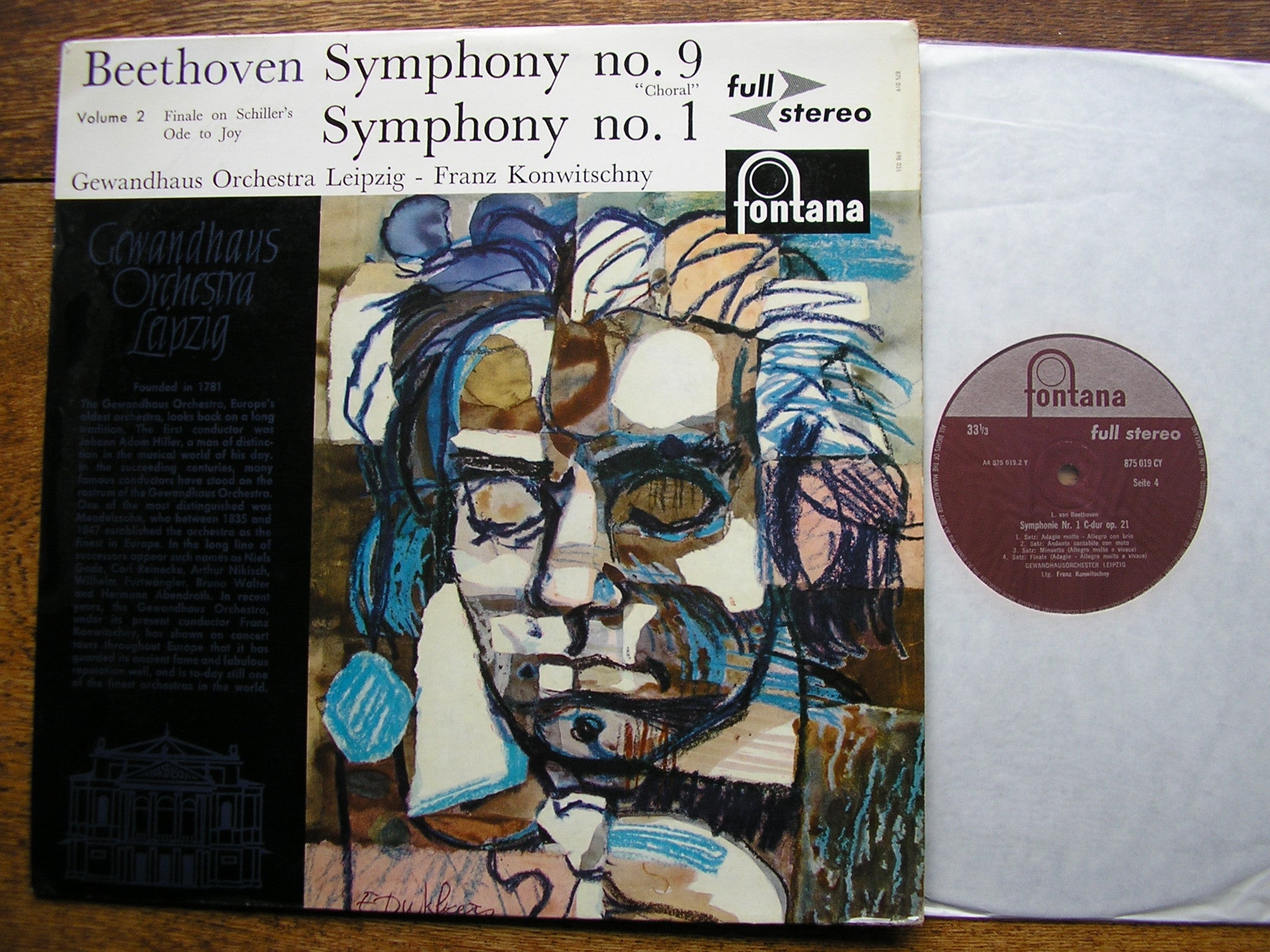 BEETHOVEN: SYMPHONIES Nos. 1 & 9  SOLOISTS / KONWITSCHNY / LEIPZIG GEWANDHAUS   SCFL 114 / 115