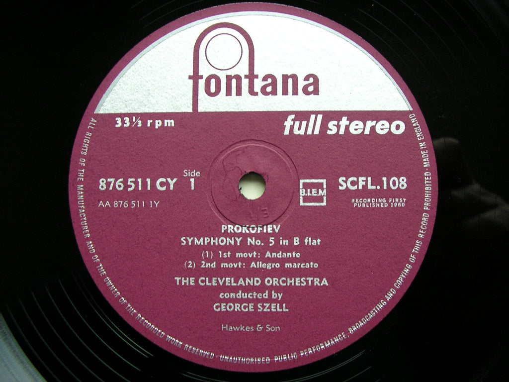 PROKOFIEV: SYMPHONY No. 5   SZELL / CLEVELAND ORCHESTRA   SCFL 108