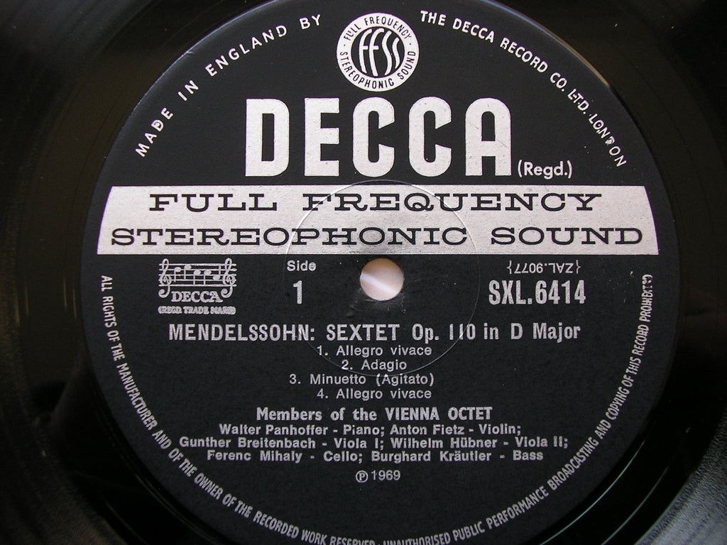 SXL 6414 BORODIN: QUINTET / MENDELSSOHN: SEXTET VIENNA OCTET MEMBERS