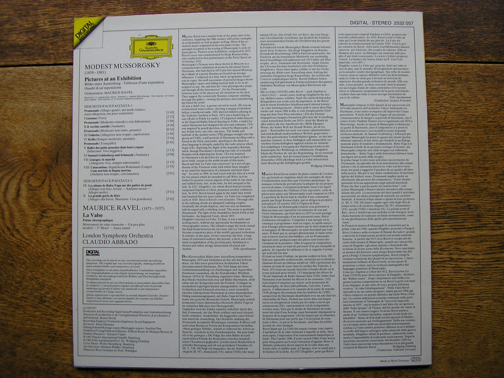 MUSSORGSKY: PICTURES AT AN EXHIBITION / RAVEL: LA VALSE    ABBADO / LONDON SYMPHONY  2532 057