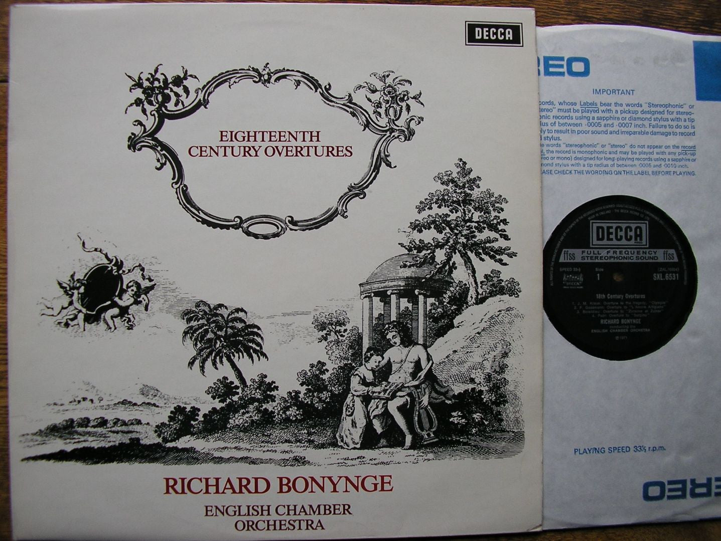 SXL 6531 18th CENTURY OVERTURES RICHARD BONYNGE / ENGLISH CHAMBER ORCHESTRA