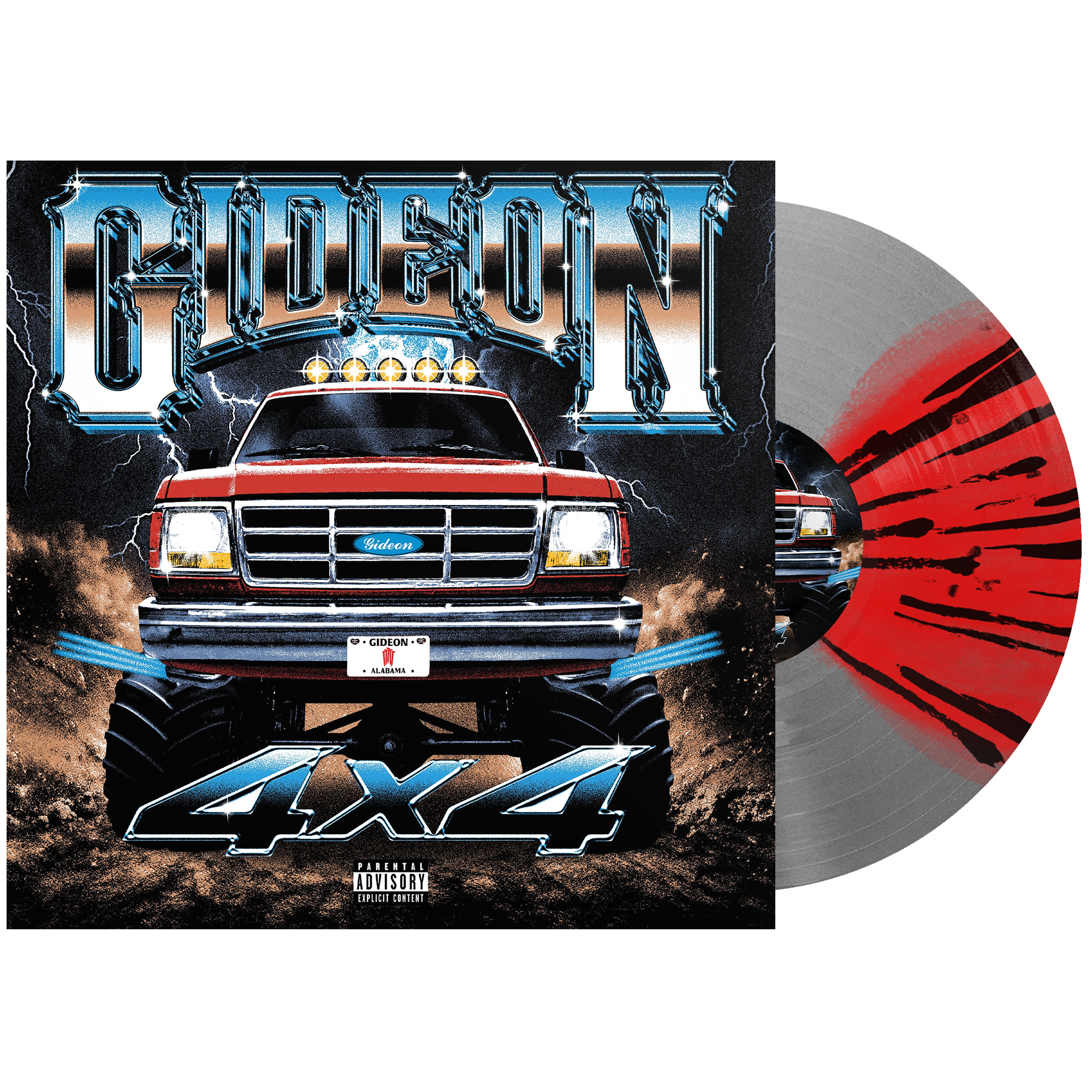 GIDEON ‘4X4’ EP (Exclusive – Limited to 100, Clear & Red Butterfly w/ Black Splatter Vinyl)