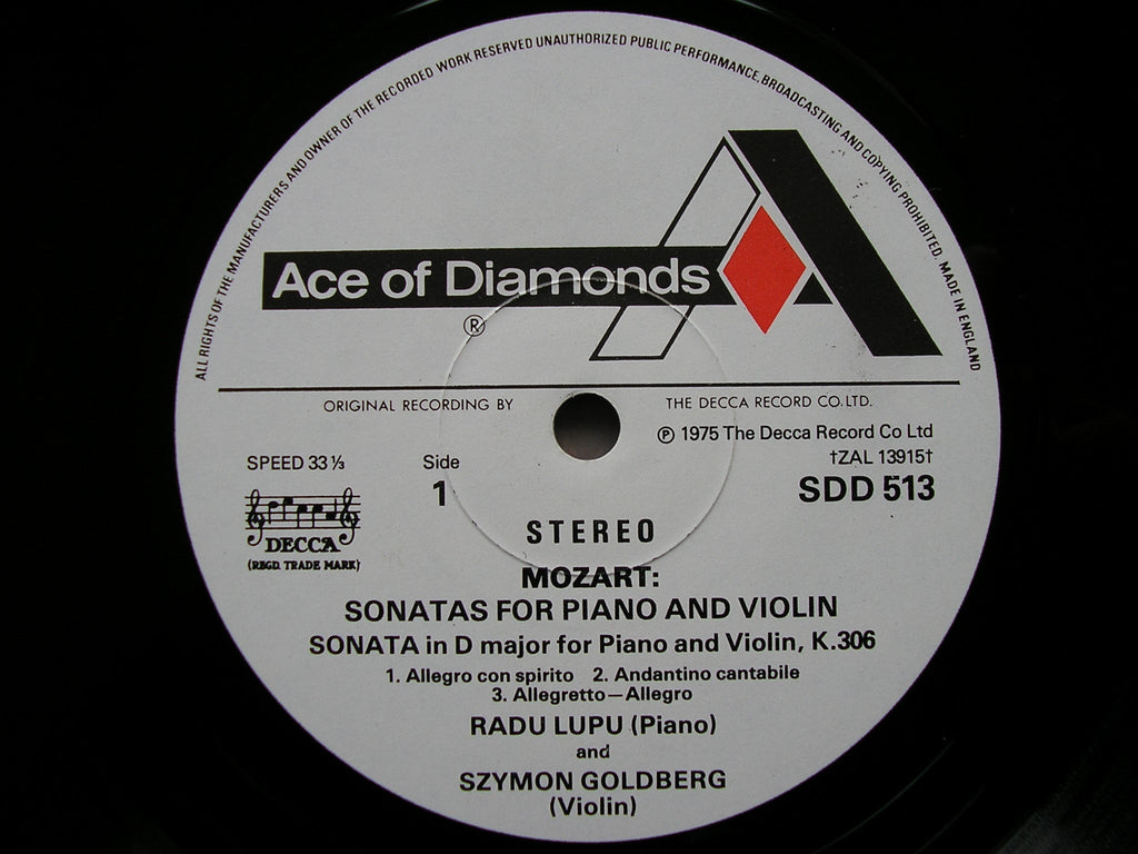 MOZART: THE COMPLETE SONATAS FOR VIOLIN & PIANO   RADU LUPU / SZYMON GOLDBERG    SDD 513 - 518