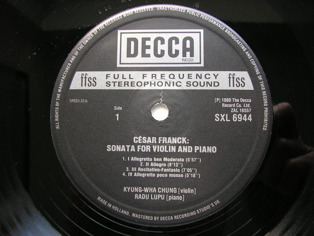 SXL 6944 FRANCK & DEBUSSY: SONATAS FOR VIOLIN & PIANO CHUNG / LUPU