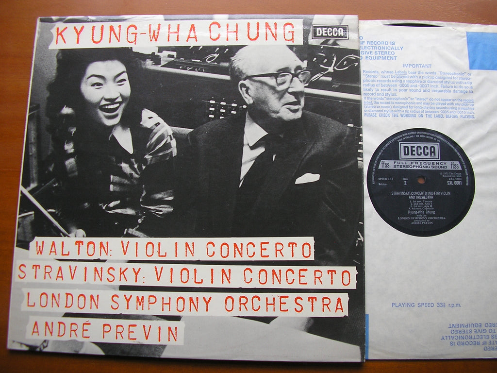 SXL 6601 WALTON & STRAVINSKY: VIOLIN CONCERTOS CHUNG / LONDON SYMPHONY / PREVIN