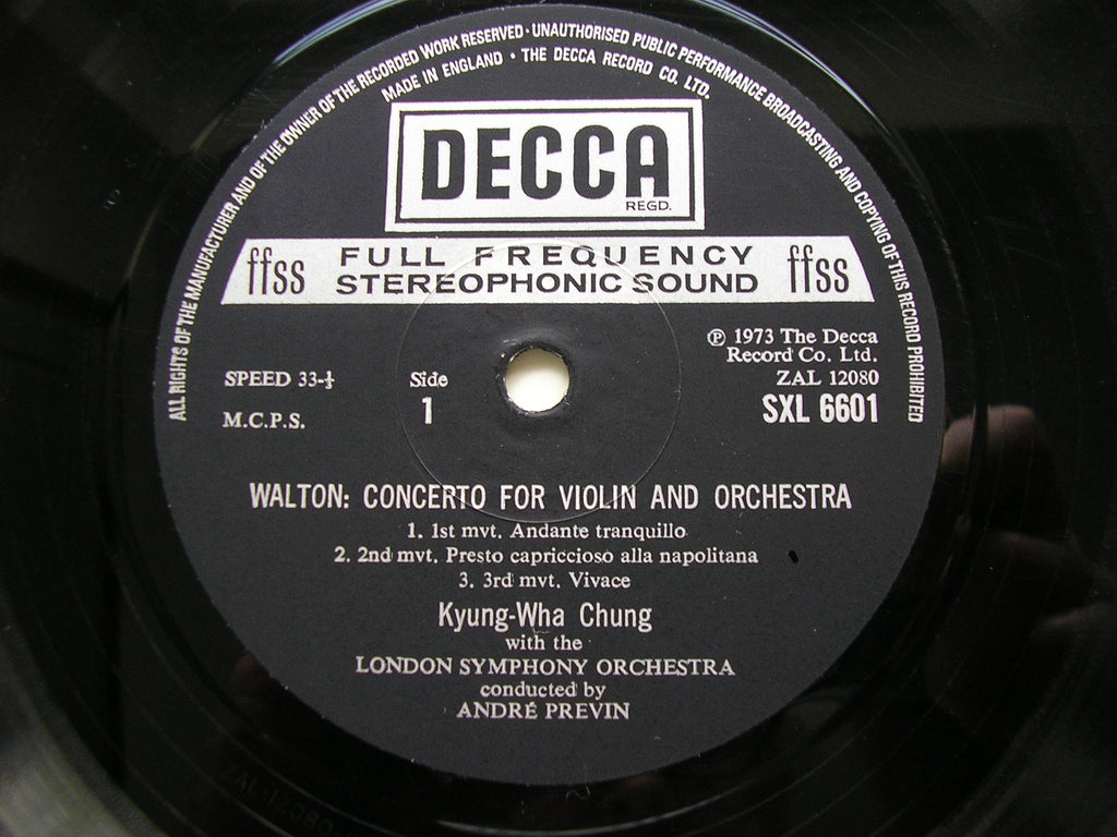 SXL 6601 WALTON & STRAVINSKY: VIOLIN CONCERTOS CHUNG / LONDON SYMPHONY / PREVIN
