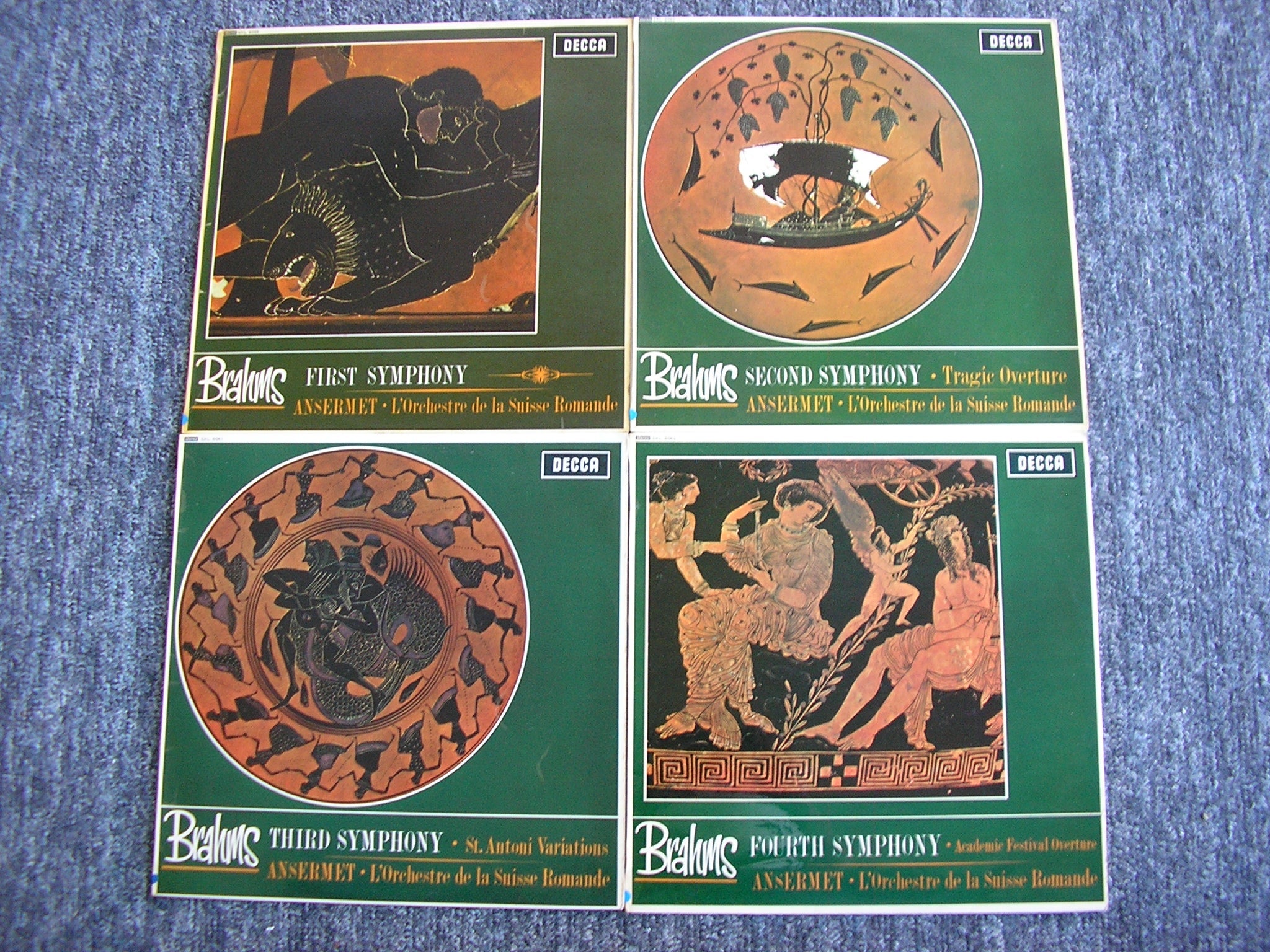 SXL 6059 / 6060 / 6061 / 6062 BRAHMS: THE FOUR SYMPHONIES / OVERTURES ANSERMET / SUISSE ROMANDE