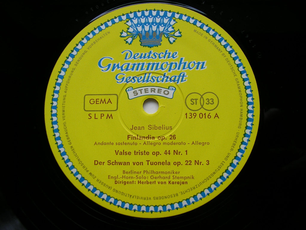 SIBELIUS: FINLANDIA / VALSE TRISTE / TAPIOLA / THE SWAN     KARAJAN / BERLIN PHILHARMONIC     139 016