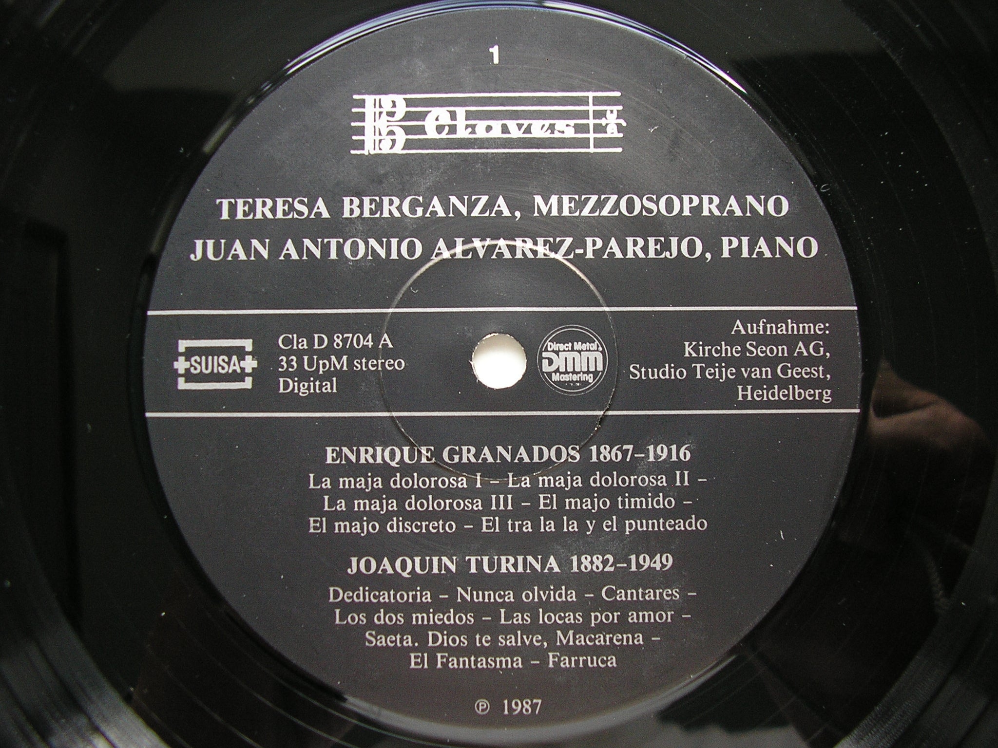 TERESA BERGANZA SINGS SPANISH SONGS: GRANADOS / TURINA / GURIDI / TOLDRA       BERGANZA / PAREJO     D 8704