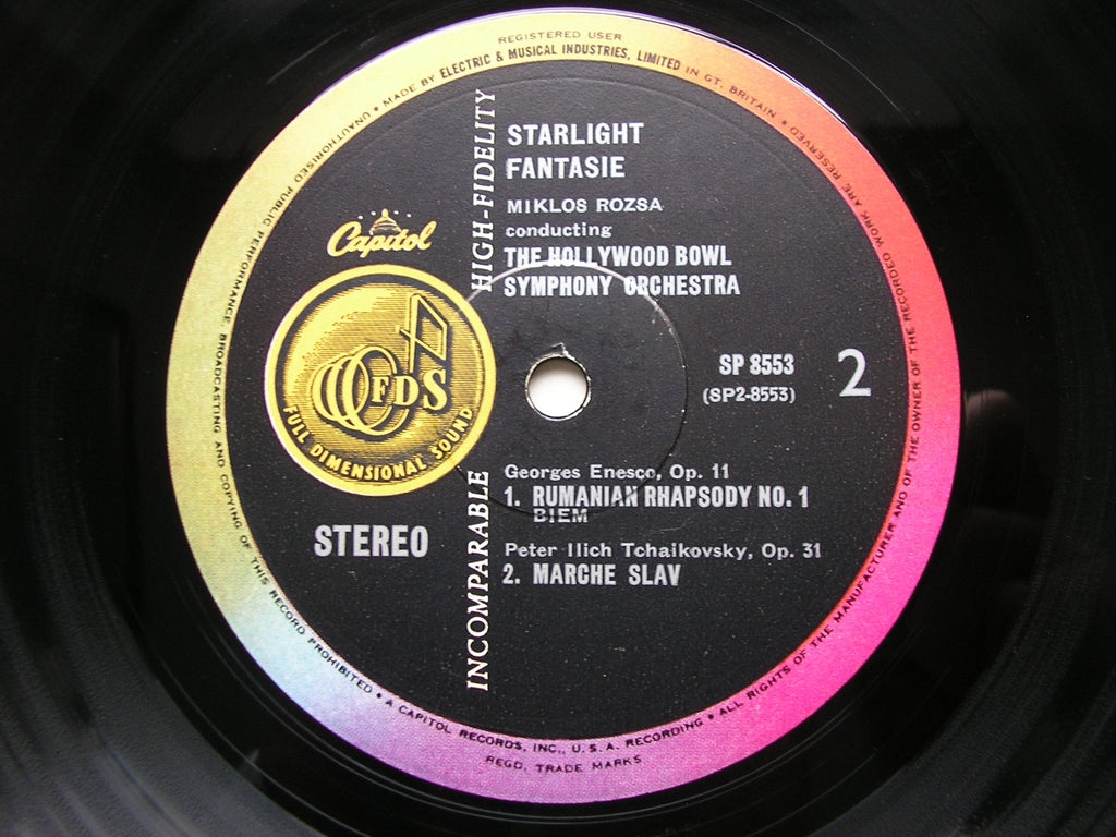 TCHAIKOVSKY / LISZT / BRAHMS / ENESCO: ORCHESTRAL WORKS      HOLLYWOOD BOWL SYMPHONY / ROZSA     SP 8553