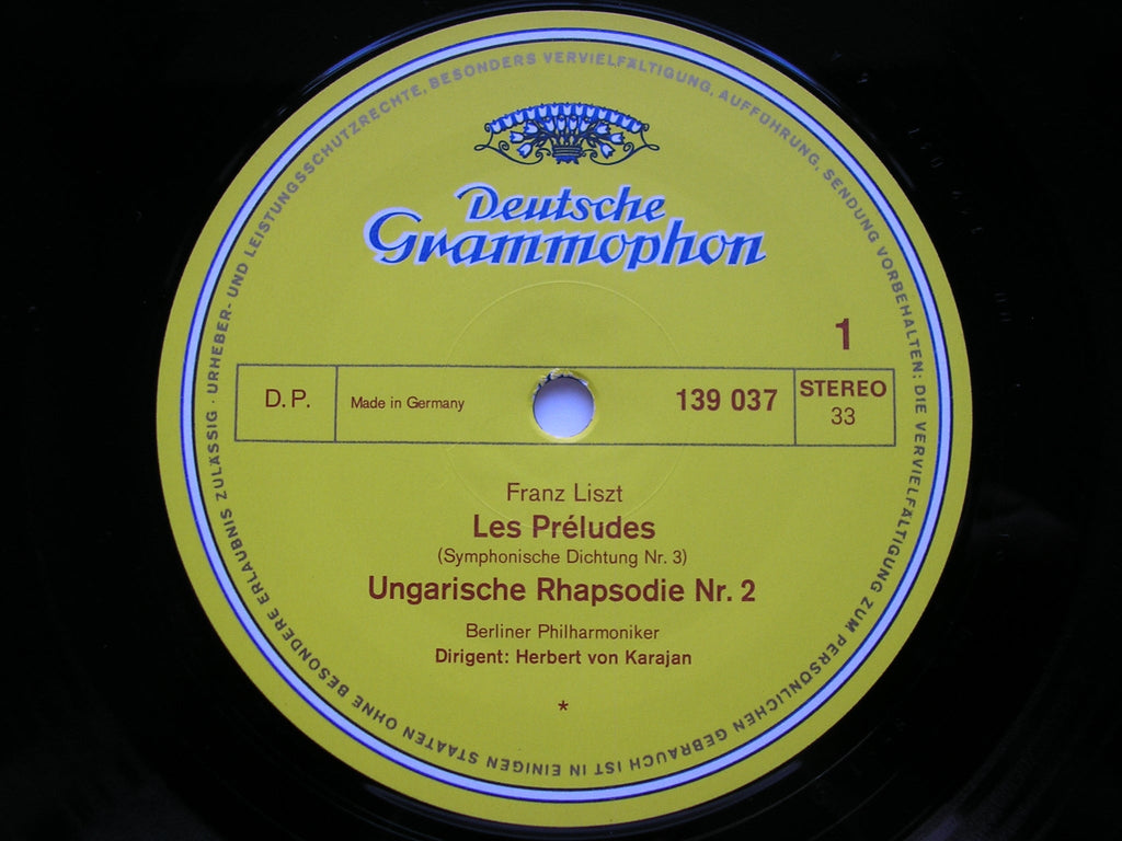 LISZT: LES PRELUDES / HUNGARIAN RHAPSODY No. 2 / SMETANA: VYSEHRAD / VLTAVA from MA VLAST    KARAJAN / BERLIN PHILHARMONIC    139 037