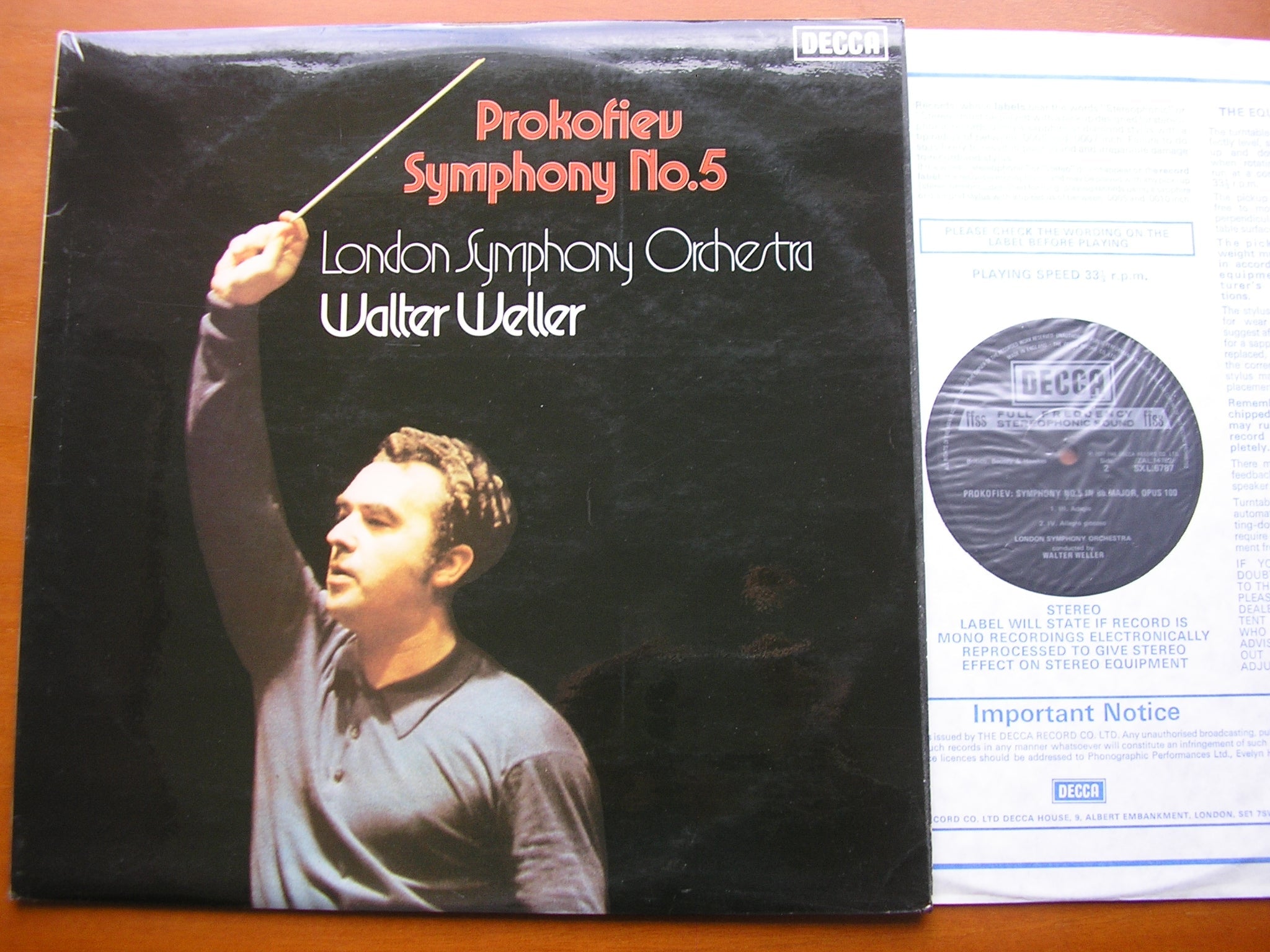SXL 6787 PROKOFIEV: SYMPHONY No. 5 WELLER / LONDON SYMPHONY