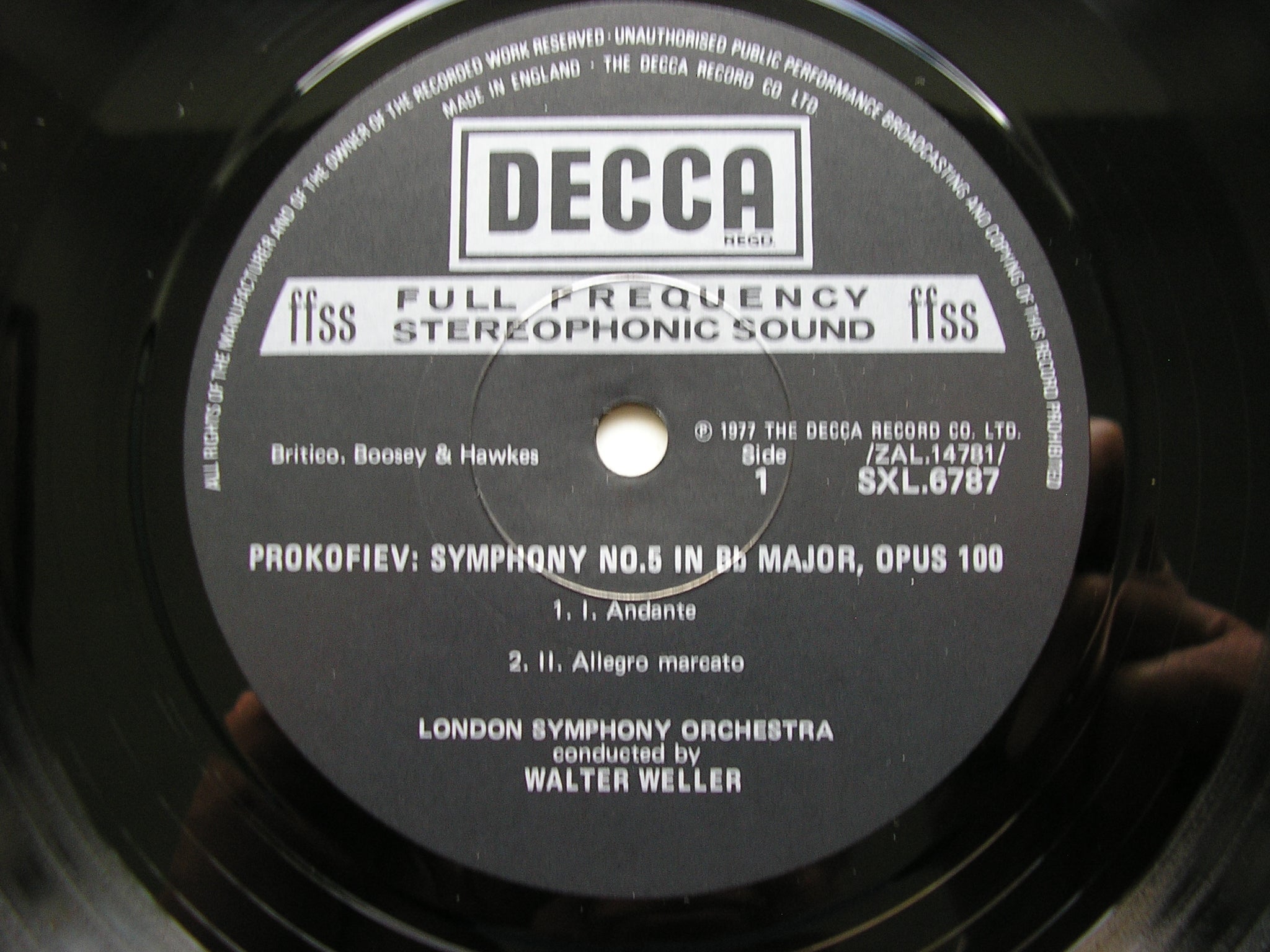 SXL 6787 PROKOFIEV: SYMPHONY No. 5 WELLER / LONDON SYMPHONY