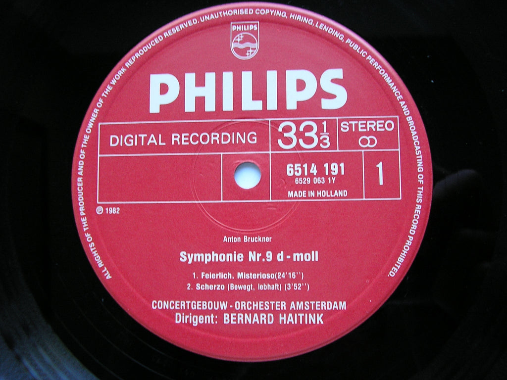 BRUCKNER: SYMPHONY No. 9      HAITINK / CONCERTGEBOUW ORCHESTRA     6514 191