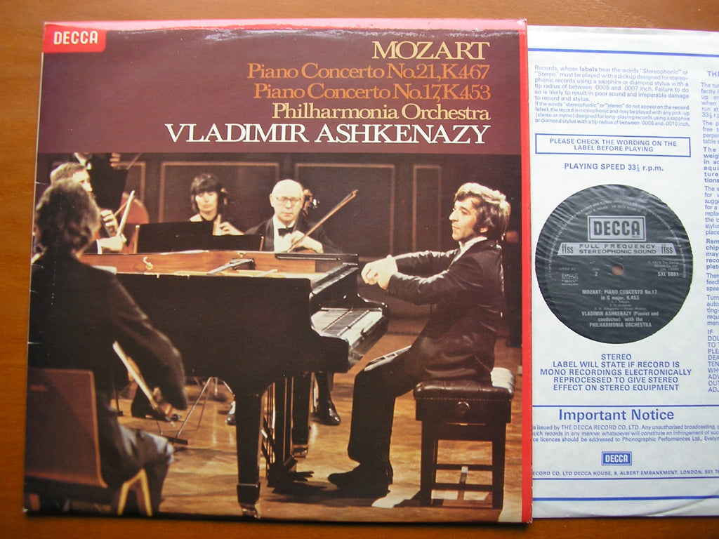 SXL 6881 MOZART: PIANO CONCERTOS Nos. 17 & 21 VLADIMIR ASHKENAZY / PHILHARMONIA