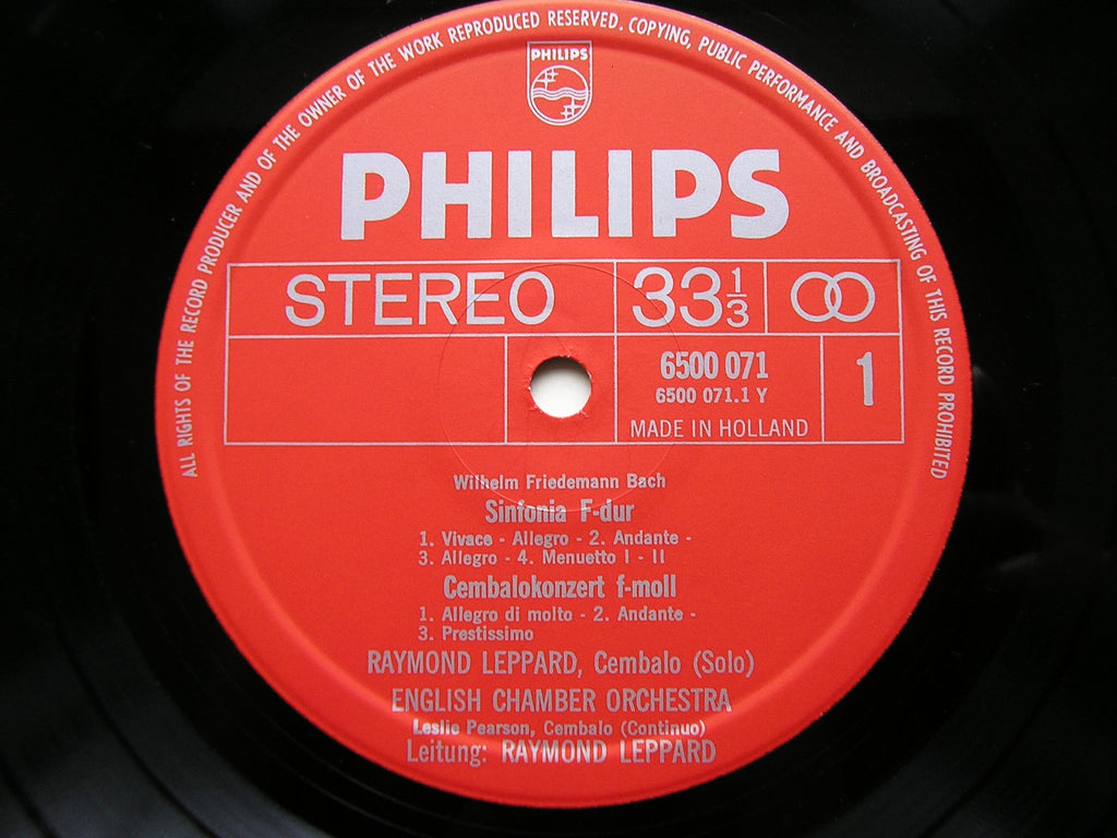JCF BACH / JL BACH / WF BACH: ORCHESTRAL MUSIC BY THE SONS OF BACH     LEPPARD / ENGLISH CHAMBER ORCHESTRA    6500 071