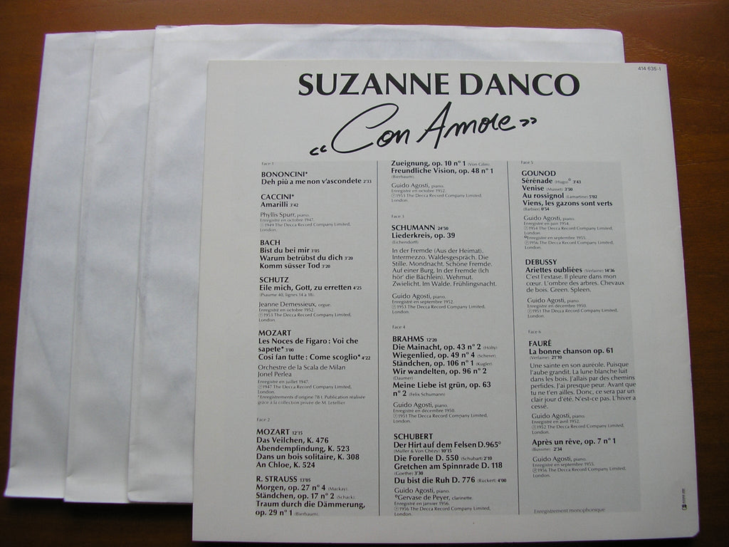 CON AMORE: SONGS / LIEDER / ARIAS      SUZANNE DANCO      414 635