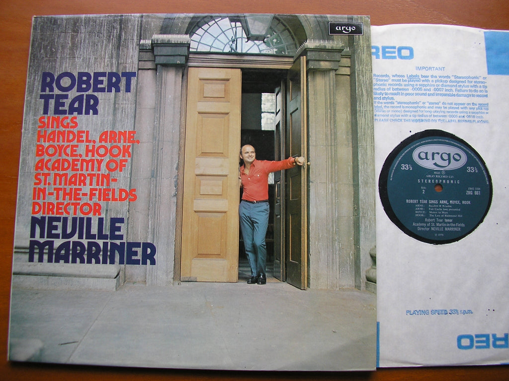 ARNE / HOOK / BOYCE / HANDEL: ARIAS / SONGS / CANTATAS      ROBERT TEAR / ASMIF / MARRINER     ZRG 661