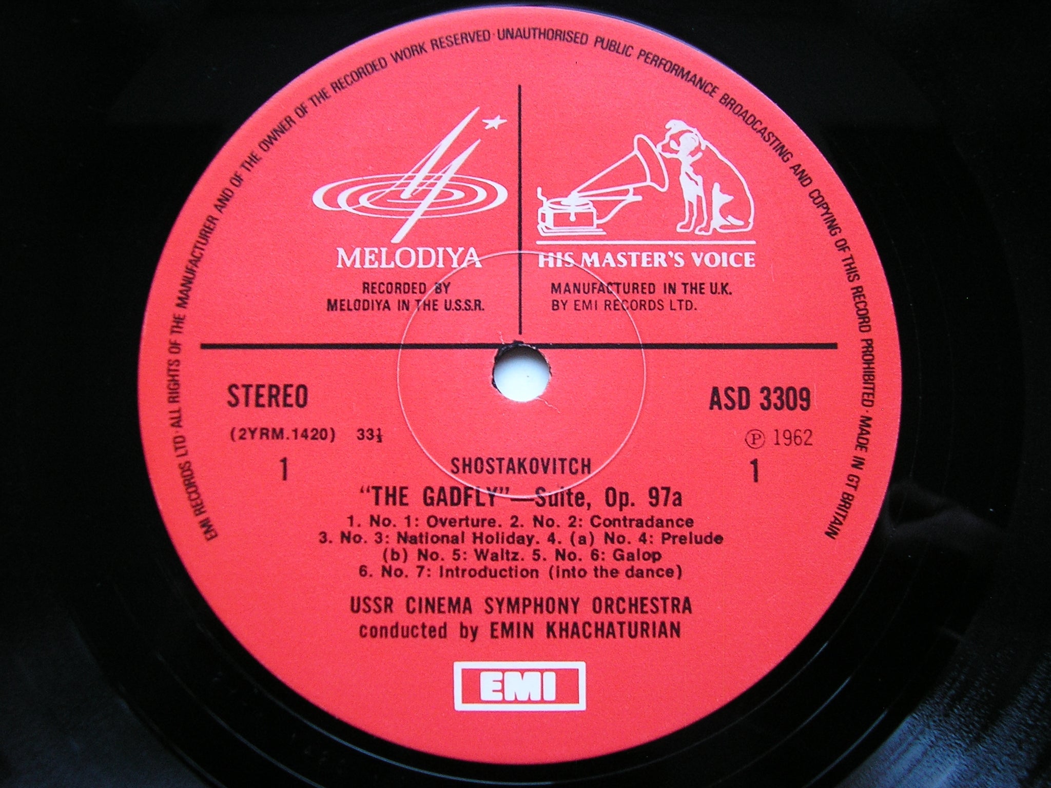 SHOSTAKOVICH: THE GADFLY      EMIN KHACHATURIAN / USSR CINEMA SYMPHONY   ASD 3309