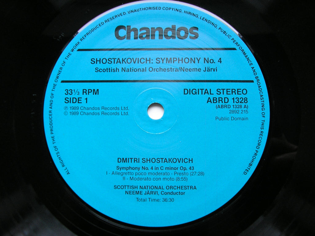 SHOSTAKOVICH: SYMPHONY No. 4      NEEME JARVI / SCOTTISH NATIONAL ORCHESTRA     ABRD 1328