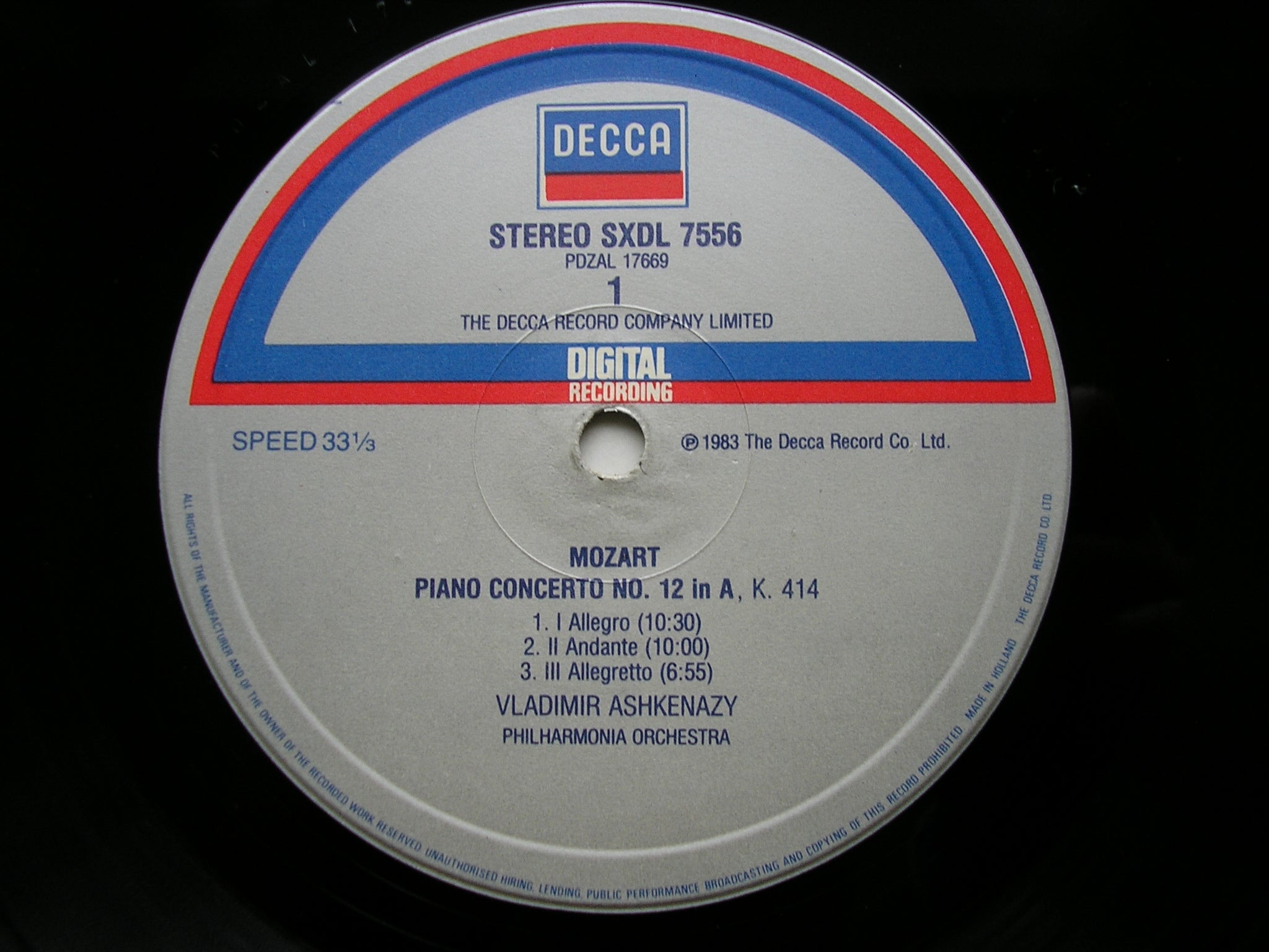 MOZART: PIANO CONCERTOS Nos. 12 & 13        VLADIMIR ASHKENAZY / PHILHARMONIA     SXDL 7556