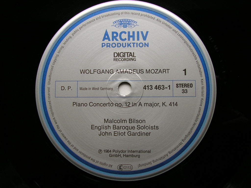 MOZART: PIANO CONCERTOS Nos. 12 & 14      BILSON / ENGLISH BAROQUE SOLOISTS / GARDINER     413 463